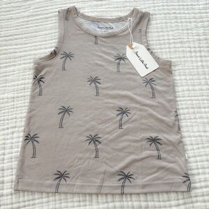 BRAVE LITTLE ONES Palm Trees Neutral Vintage Wash Tank 5T - like Rylee & Cru